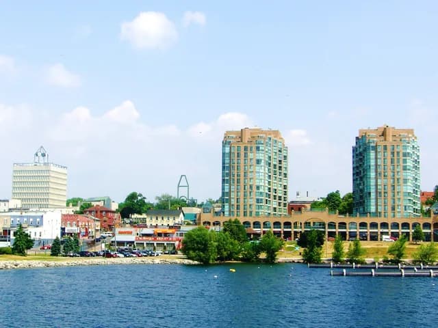 Barrie waterfront skyline on Kempenfelt Bay